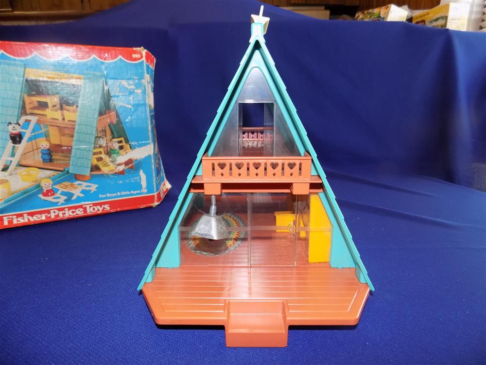 Fisher Price Little People Play Family A Frame #990 Vintage Near Mint with box picture 8879