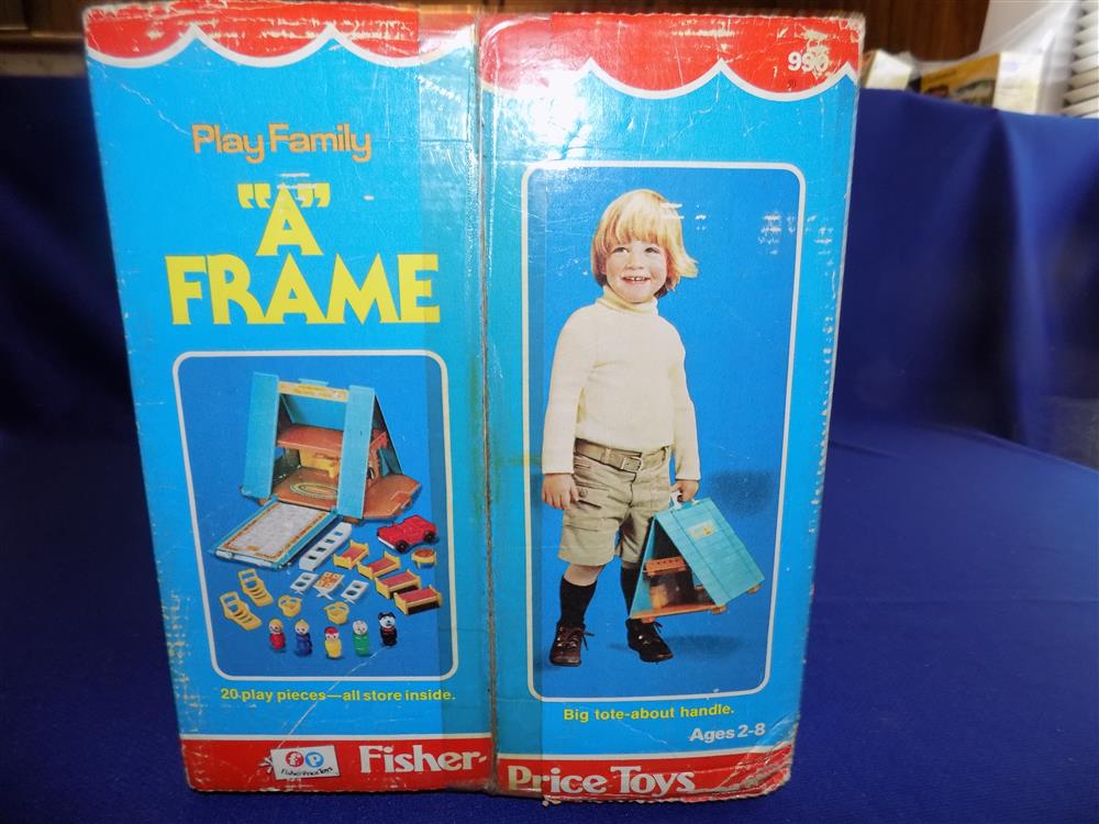 Fisher Price Little People Play Family A Frame #990 Vintage Near Mint with box picture 8887