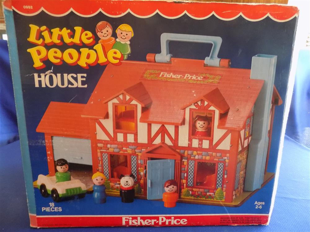 Fisher Price Little People Brown Tudor House Vintage #952 Near mint with box picture 9852