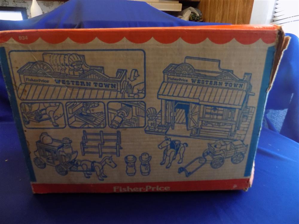 Fisher Price Little People Western Town #934 Complete in Box Near mint vintage set picture 10918