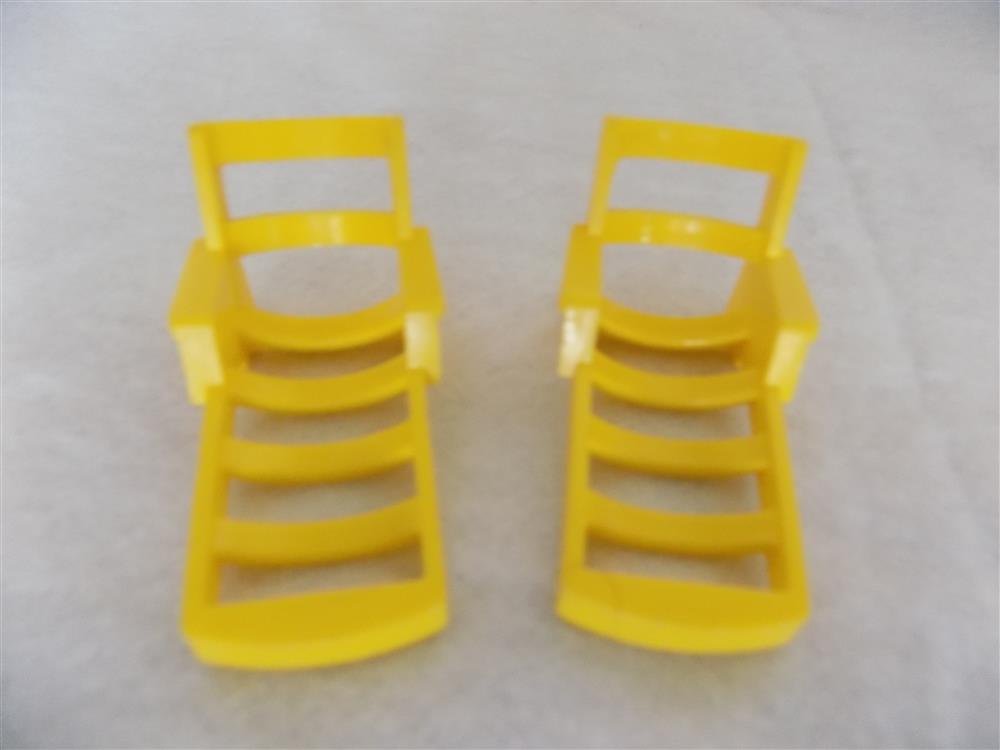 Fisher Price Little People Yellow Patio Chaise Lounger Set of Two picture 23473